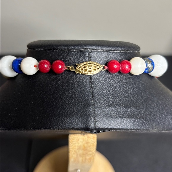 Vintage Stone Glass Beaded Necklace - Picture 4 of 8